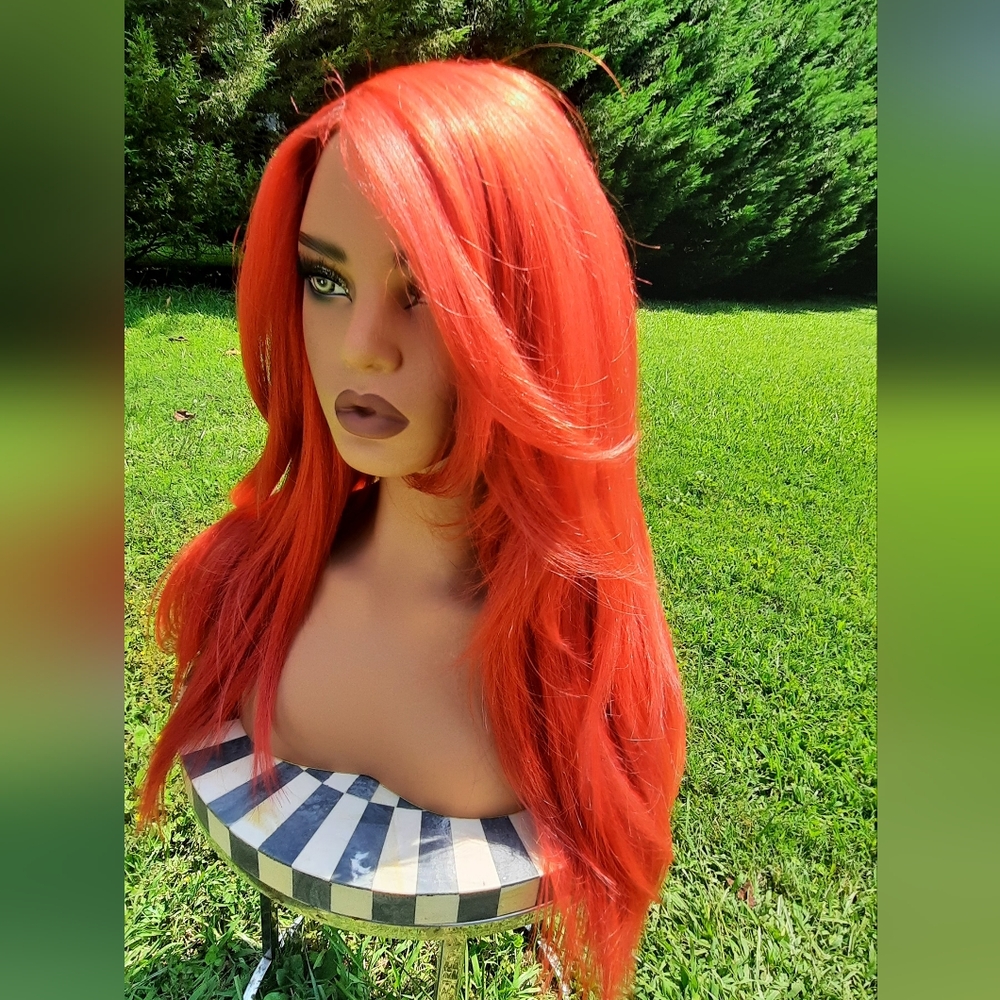 Layered red lace front